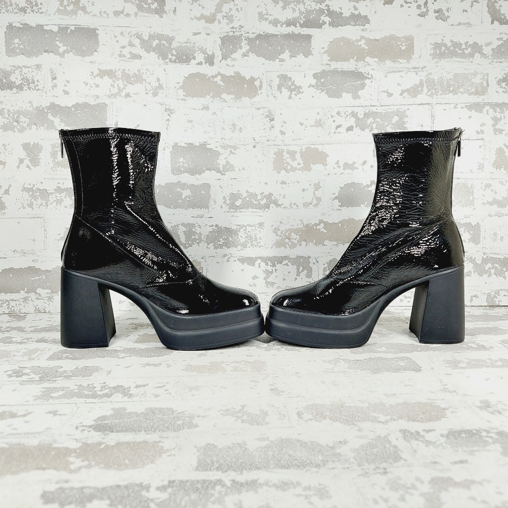 New Free People Double Stack Back Zip Platform Boot i 215 - Picture 7 of 13